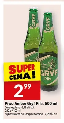Piwo Amber Gryf Pils promocja w Twój Market