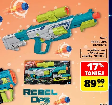 Wyrzutnia Nerf Rebel Ops Deadeye promocja w Carrefour