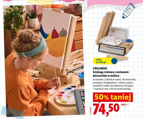 Sztaluga stołowa z zestawem akcesoriów w walizce CRELANDO promocja w Lidl
