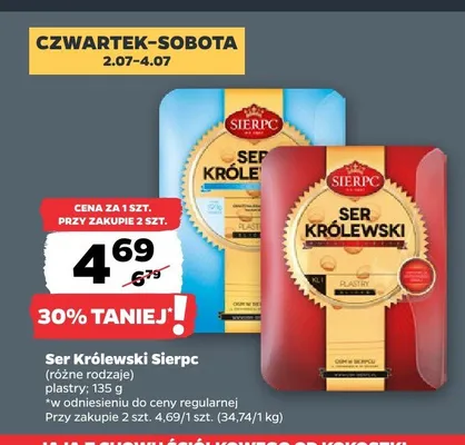 Ser Królewski Sierpc plastry promocja w Netto