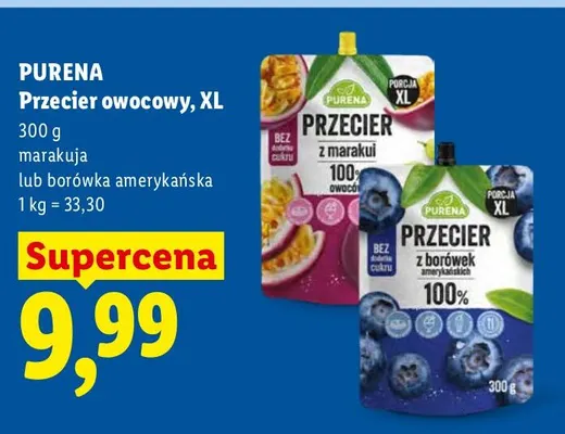 Przecier owocowy XL borówka amerykańska Purena promocja w Lidl