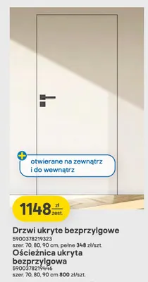 Zestaw drzwi ukryte bezprzylgowe + ościeżnica ukryta bezprzylgowa promocja w Castorama