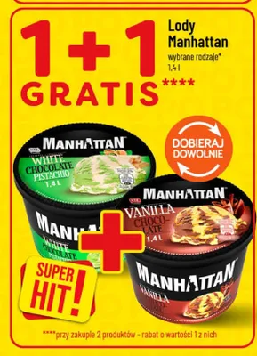 Lody Manhattan White Chocolate Pistachio promocja w POLOmarket