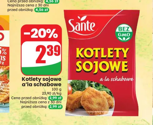 Kotlety sojowe a'la schabowe Sante promocja w Dino
