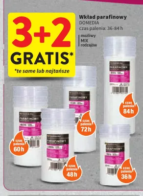 Wkład parafinowy Domedia czas palenia 60h promocja w Intermarche