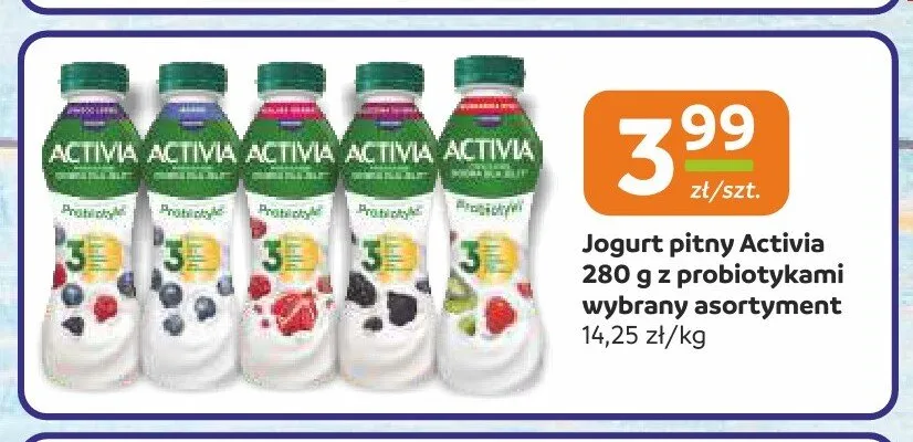 Jogurt pitny Activia jagodowy promocja w Społem Częstochowa