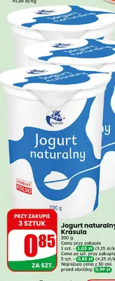 Jogurt naturalny Krasula promocja w Dino