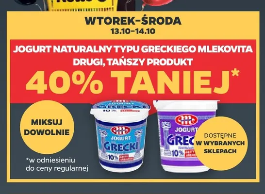 Jogurt naturalny typu greckiego Mlekovita promocja w Netto