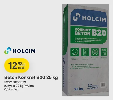Beton Konkret Holcim B20 promocja w Castorama