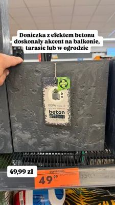 Doniczka z efektem betonu Beton Effect Collection promocja w Biedronka