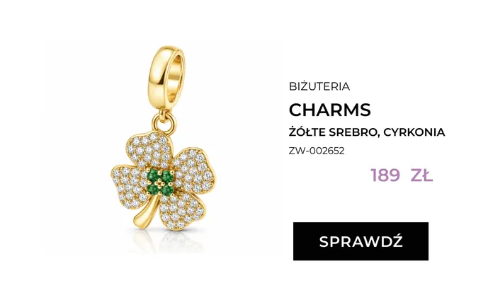 Charms Briju żółte srebro cyrkonia promocja w Briju