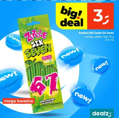 Kwaśne żelki o smaku jabłka i kiwi promocja w Dealz