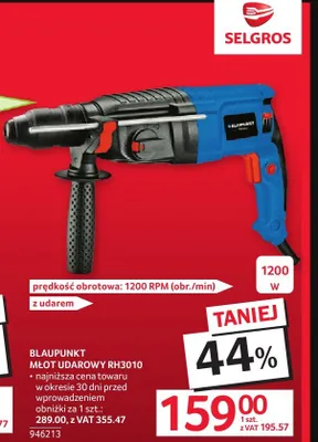 Młot udarowy BLAUPUNKT RH3010 promocja w Selgros