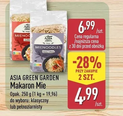 Makaron Mie klasyczny Asia Green Garden promocja w Aldi