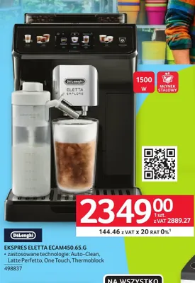 Ekspres do kawy Eletta ECAM450.65.G promocja w Selgros