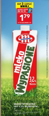 Mleko UHT Wypasione Mlekovita 3,2% promocja w LEWIATAN