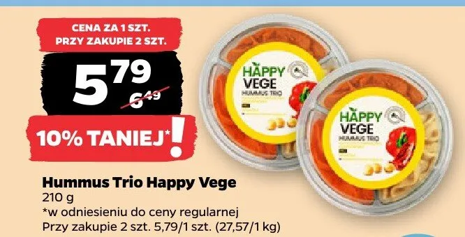 Hummus Trio Happy Vege promocja w Netto