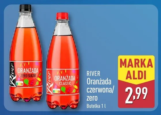 Oranzada czerwona/zero promocja w Aldi