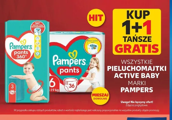 Pieluchomajtki Pampers Active Baby promocja w Kaufland