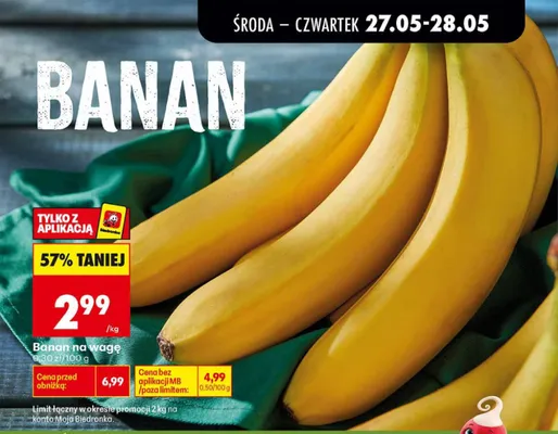 Banan na wagę promocja w Biedronka
