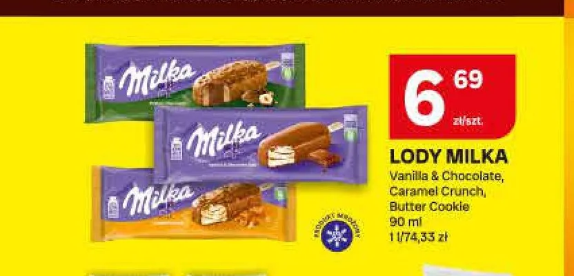 Lody Milka Caramel Crunch promocja w Chorten