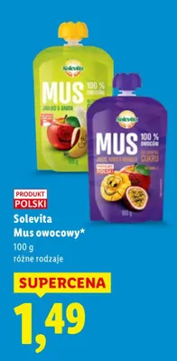 Mus owocowy różne rodzaje promocja w Lidl