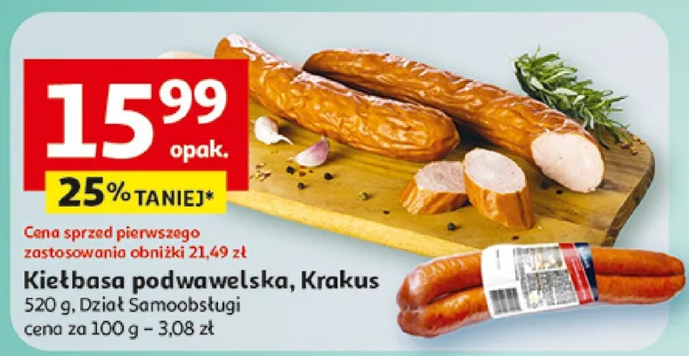 Kiełbasa podwawelska, Krakus, Dział Samoobsługi promocja w Auchan