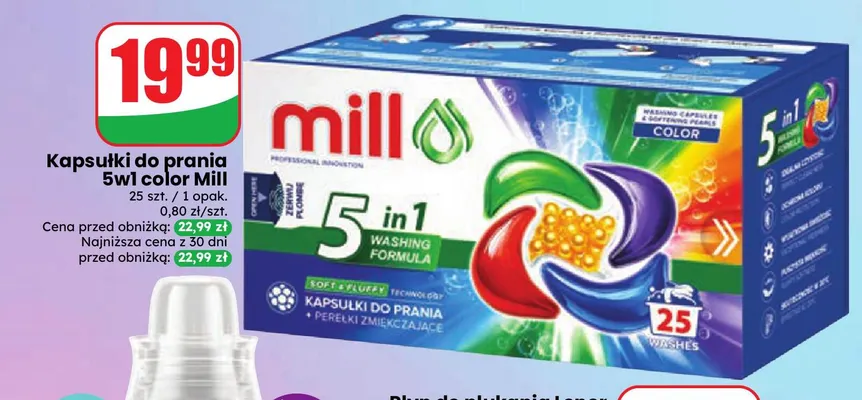 Kapsułki do prania 5w1 color Mill promocja w Dino