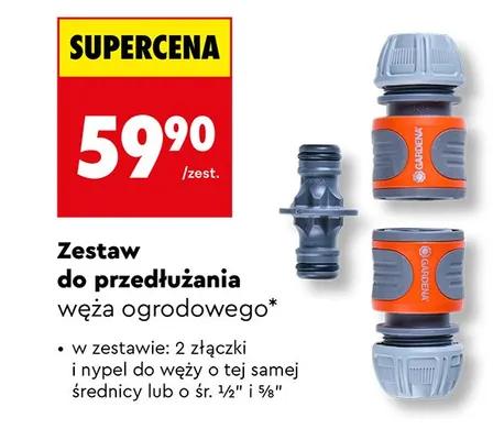 Zestaw do przedłużania węża ogrodowego promocja w Biedronka
