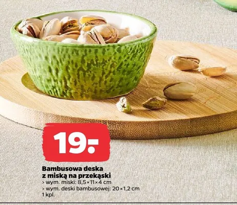 Bambusowa deska z miską na przekąski promocja w Netto
