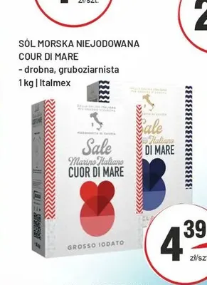 Sól morska niejodowana drobna Cuor di Mare promocja w Sedal