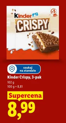 Kinder Crispy 3-pak promocja w Lidl