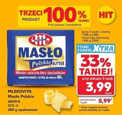 Masło ekstra Polskie Mlekovita promocja w Kaufland