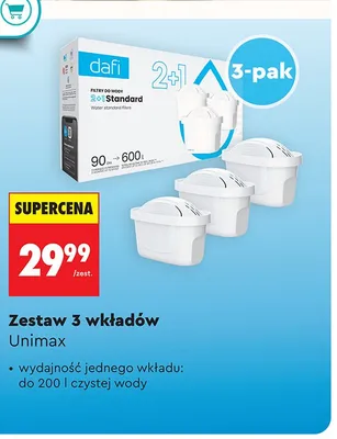Zestaw wkładów filtrujących Dafi Unimax 3-pak promocja w Biedronka