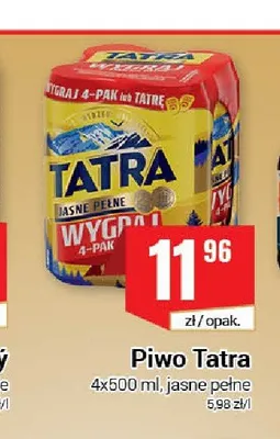 Piwo Tatra Jasne Pełne 4-pak promocja w Premium Nasz Sklep