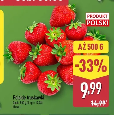 Truskawki polskie klasa I promocja w Aldi