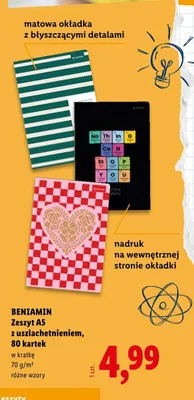 Zeszyt A5 z uszlachetnieniem Beniamin promocja w Lidl