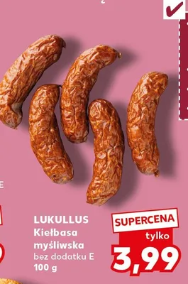Kiełbasa myśliwska Lukullus bez dodatku E promocja w Kaufland