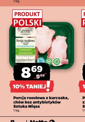 Porcja rosołowa z kurczaka chów bez antybiotyków Sztuka Mięsa promocja w Netto