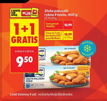 Złote paluszki rybne Frosta promocja w Biedronka