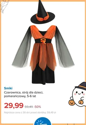 Strój dla dzieci Czarownica pomarańczowy 5-6 lat Smiki promocja w Smyk