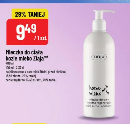 Mleczko do ciała kozie mleko Ziaja promocja w POLOmarket
