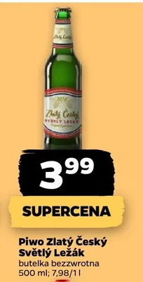 Piwo Zlatý Český Světlý Ležák promocja w Netto
