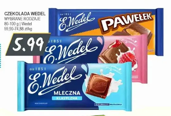 Czekolada E.Wedel Pawełek promocja w Słoneczko
