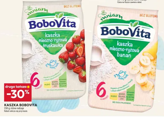 Kaszka mleczno-ryżowa BoboVita truskawka promocja w Stokrotka