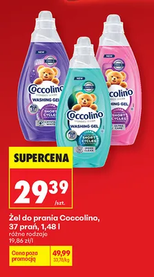 Żel do prania Coccolino 37 prań promocja w Biedronka