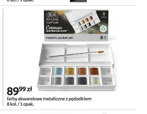 Farby akwarelowe metaliczne z pędzelkiem Winsor & Newton Cotman promocja w Empik