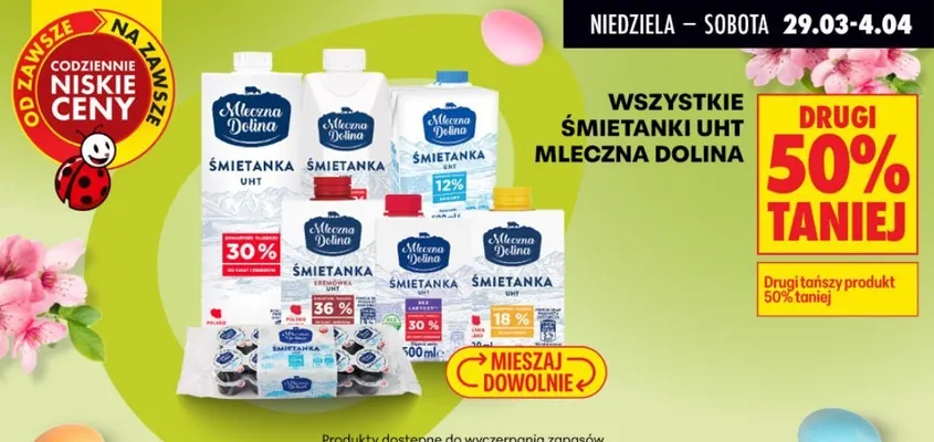 Śmietanka UHT wszystkie rodzaje promocja w Biedronka