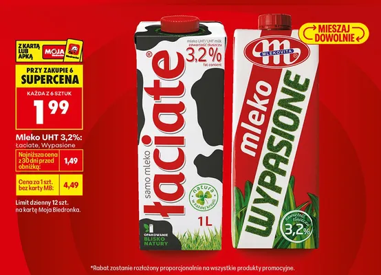 Mleko UHT 3,2% promocja w Biedronka
