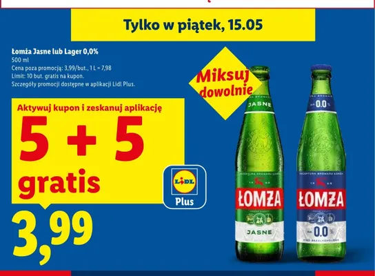 Piwo Łomża promocja w Lidl